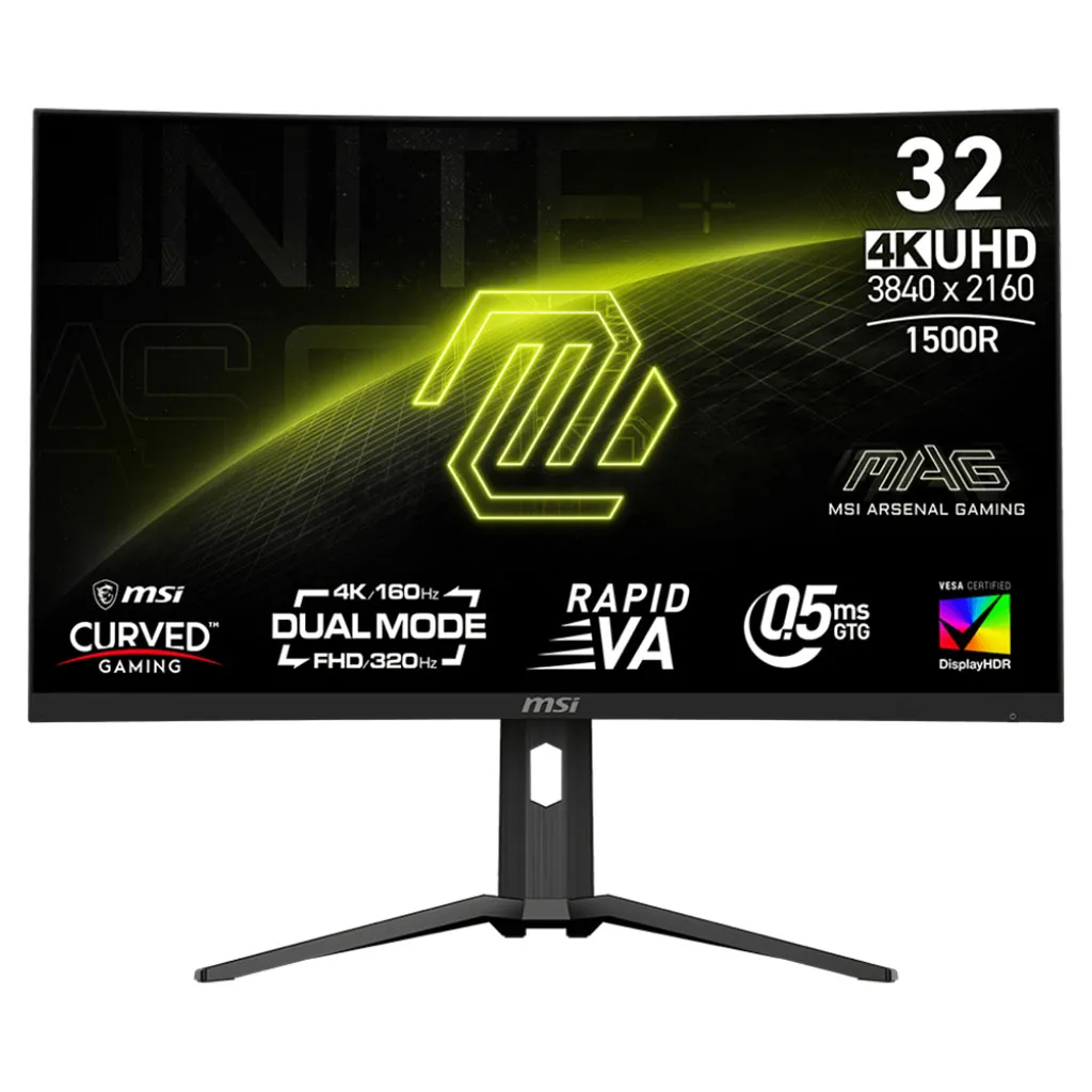 MSI MAG 321CUPDF 31.5" Dual Mode 4K UHD 160Hz / FHD 320Hz 0.5ms Rapid VA Curved Gaming Monitor